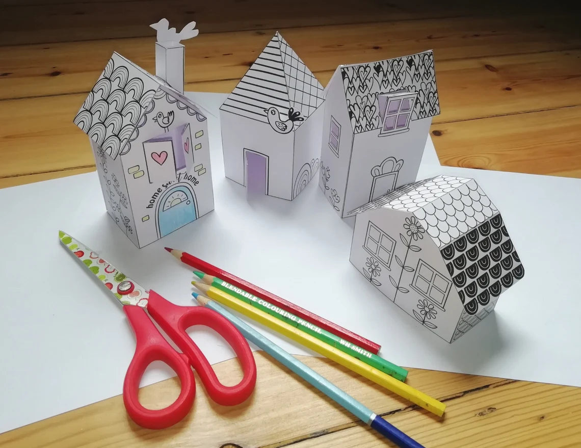 Paper Houses Printable - ThePrintyCraft