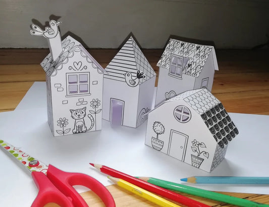 Paper Houses Printable - ThePrintyCraft