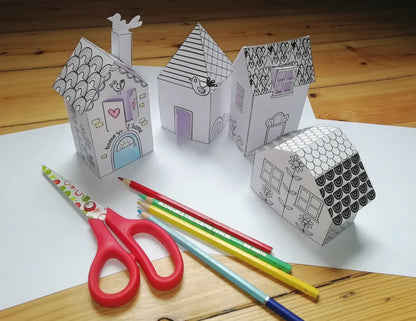 Paper Houses Printable - ThePrintyCraft